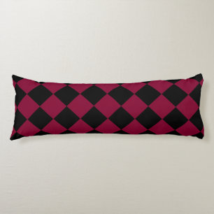 Burgundy Black Chequered Diamond Pattern Body Cushion