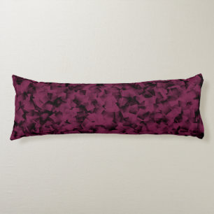 Burgundy Black Cubism Abstract Pattern Body Cushion
