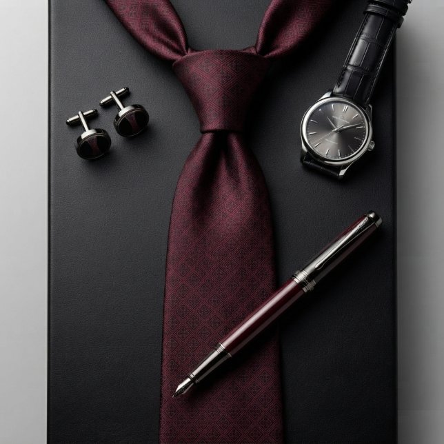 Burgundy Black Diamond Luxury Tie (Creator Uploaded)