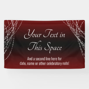 Burgundy Black Ombre Lights Add Your Custom Text Banner