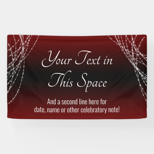 Burgundy Black Ombre Lights Add Your Custom Text Banner (Horizontal)
