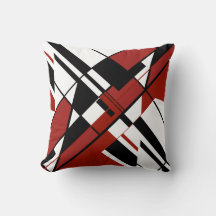 Burgundy Black on White Diagonal Angular Design