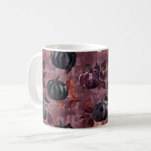Burgundy Black Pumpkins Autumn Coffee Mug