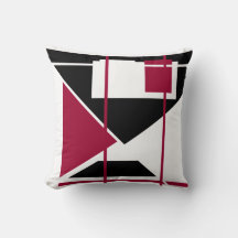 Burgundy Black White Triangular Geometric Design
