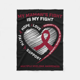 Burgundy Blood Cancer Mamaw Fight Multiple Myeloma Fleece Blanket