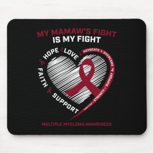 Burgundy Blood Cancer Mamaw Fight Multiple Myeloma Mouse Mat