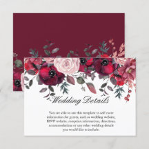 Burgundy Bloom Blush Blue Floral Wedding