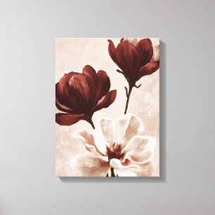 Burgundy Bloom Deep Red Botanical Floral Canvas Print
