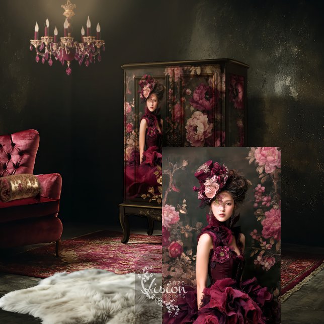 Burgundy Blooms Victorian Gothic Romantic Core Tissue Paper (Burgundy Blooms, Dark Moody Romantic, Victorian Gothic and Peony Floral Decoupage Tissue Paper)