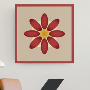 Burgundy Blossom: Symmetrical Petal Poster