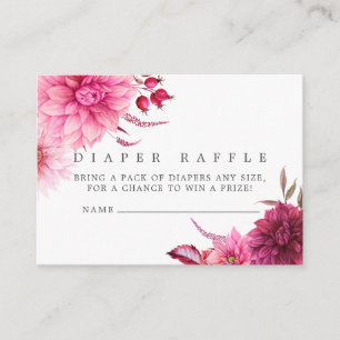 Burgundy & Blush Autumn Baby Shower Diaper Raffle Enclosure Card