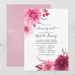 Burgundy & Blush Autumn Fall Bridal Shower by Mail Invitation