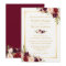 Burgundy Blush Bloom Floral Gold Frame Wedding