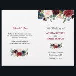 Burgundy Blush Blue Floral Folded Wedding Program<br><div class="desc">Create the perfect wedding program with this "Burgundy Blush Blue Floral Elegant Look" template. This high-quality design is easy to customise to be uniquely yours! (1) Note that the cards arrive flat, and you'll need to Fold Down the Middle to convert them to folded papers. (2) For further customisation, please...</div>