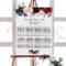 Burgundy Blush Blue Floral Wedding Seating Chart