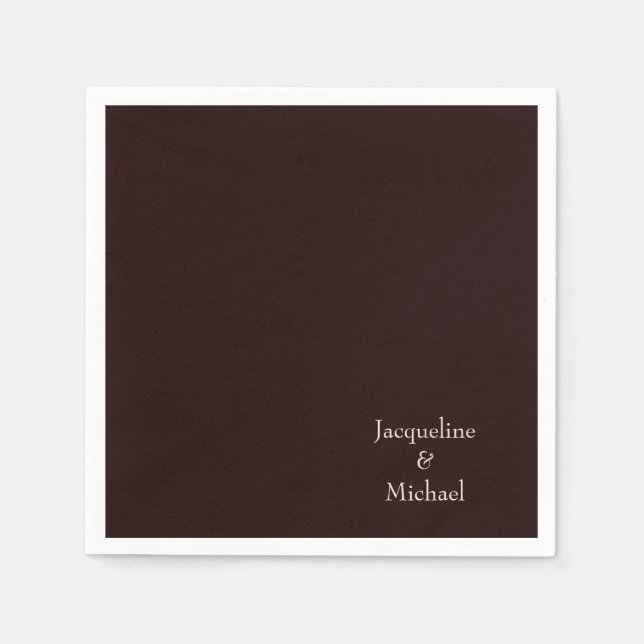 Burgundy Blush Custom Couple Names Wedding  Napkin (Front)