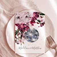 Burgundy Blush Disco Floral Gold Elegant Wedding