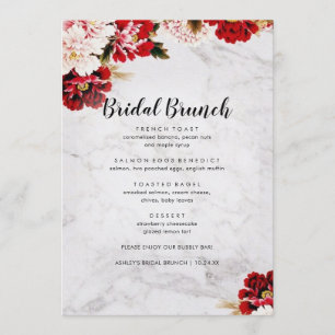 Burgundy Blush Elegant Bridal Brunch Menu