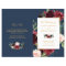 Burgundy Blush Floral Blue Folded Wedding Program