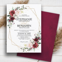 Burgundy Blush Floral boho Geometric chic wedding
