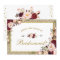Burgundy Blush Floral Gold Glitter Bridesmaid Card