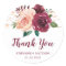 Burgundy Blush Floral Lights Wedding Thank You