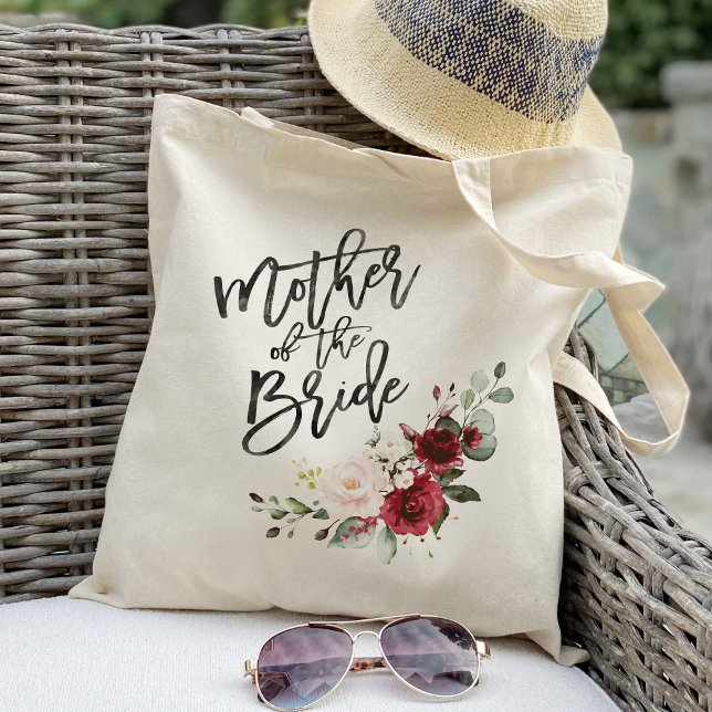 Burgundy Blush floral mother of the bride Tote Bag (Creator Uploaded)