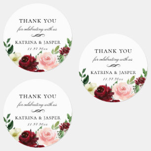 Burgundy Blush Floral Wedding Favour