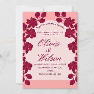 Burgundy Blush Floral Wedding Invitation