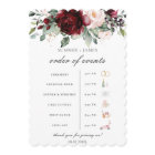 Burgundy Blush Floral Wedding Order of Event 