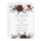Burgundy Blush Floral Wedding Save the Date Card