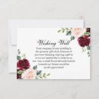 Burgundy Blush Floral Wedding Wishing Well