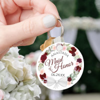 Burgundy Blush Floral Wreath Maid of Honour Weddin