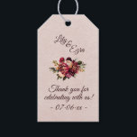 Burgundy Blush Gift Tags<br><div class="desc">A Thoughtful Finish for Your Unforgettable Day Every detail matters—and this floral wedding favour tag is your final flourish. Whether tied to a candle, a jar of honey, or a handmade gift, it delivers warmth, gratitude, and style in one elegant gesture. The romantic burgundy and blush bouquet, printed on softly...</div>