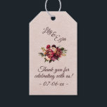 Burgundy Blush Gift Tags<br><div class="desc">A Thoughtful Finish for Your Unforgettable Day Every detail matters—and this floral wedding favour tag is your final flourish. Whether tied to a candle, a jar of honey, or a handmade gift, it delivers warmth, gratitude, and style in one elegant gesture. The romantic burgundy and blush bouquet, printed on softly...</div>