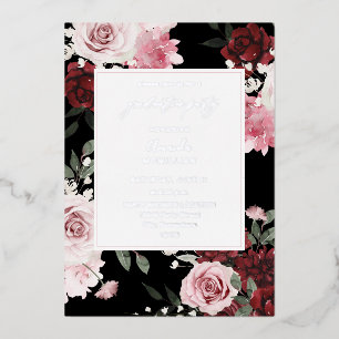 Burgundy & Blush Pink 6 Floral B Graduation Party
