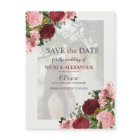 Burgundy Blush Pink Faded Photo Wedding Save Date