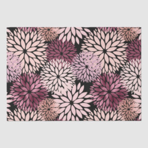 Burgundy Blush Pink Flowers Tissue Paper