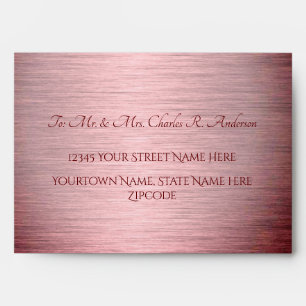 Burgundy Blush Pink Rose Gold Wedding Envelope