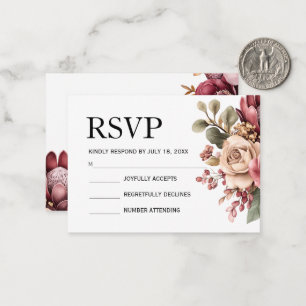 Burgundy Blush Protea Floral Wedding Invitation