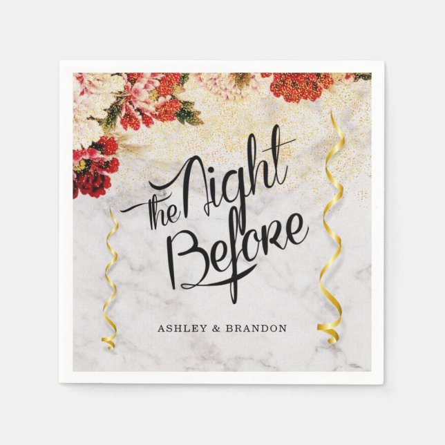 Burgundy Blush The Night Before Rehearsal Napkins (Front)