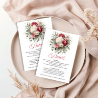 Burgundy Blush White Floral Wedding Details