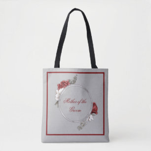 Burgundy Blush & White Roses Mother of Groom Tote Bag