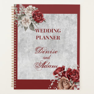 Burgundy, Blush, White Roses Wedding Planner
