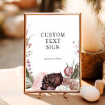 Burgundy Boho Floral Cards and Gifts Custom Sign<br><div class="desc">This burgundy boho floral cards and gifts custom sign is perfect for your elegant bohemian summer wedding. With modern dusty rose watercolor flowers,  dark greenery,  and including touches of peony,  butterfly,  and blush pink,  it's sure to complete the look you desire.</div>