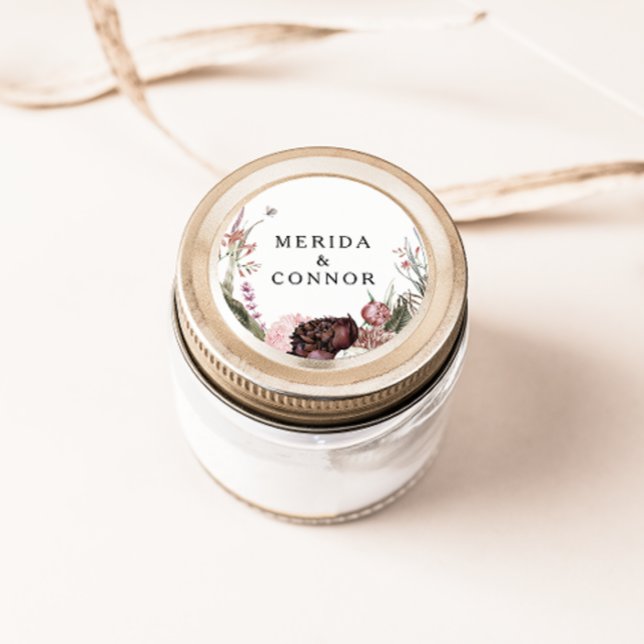 Burgundy Boho Floral Wedding Envelope Seals (Creator Uploaded)