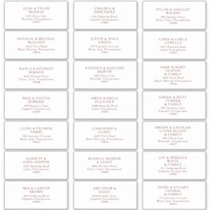 Burgundy Boho Wedding Guest Address Labels