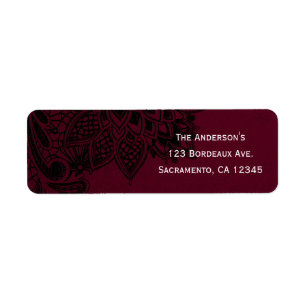 Burgundy Bordeaux Black Vintage Lace Wedding