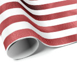 Burgundy Bordeaux Red  Stripes Lines White Metal Wrapping Paper<br><div class="desc">florenceK design 
minimalism and elegance for many occasions like birthday party,  graduation,  birthday,  wedding etc</div>