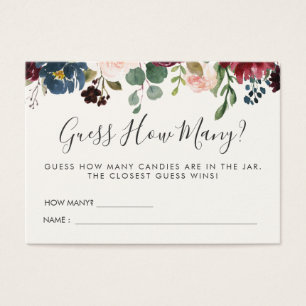 Burgundy Bouquet Baby Shower   Guessing Game